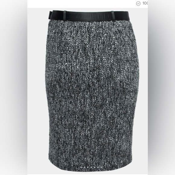 Armani Collezioni Black and Gray Textured Midi Skirt - Picture 3 of 15
